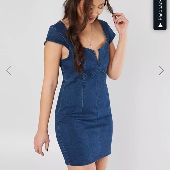 Free People Lia Denim Mini Dress - Picture 2 of 9